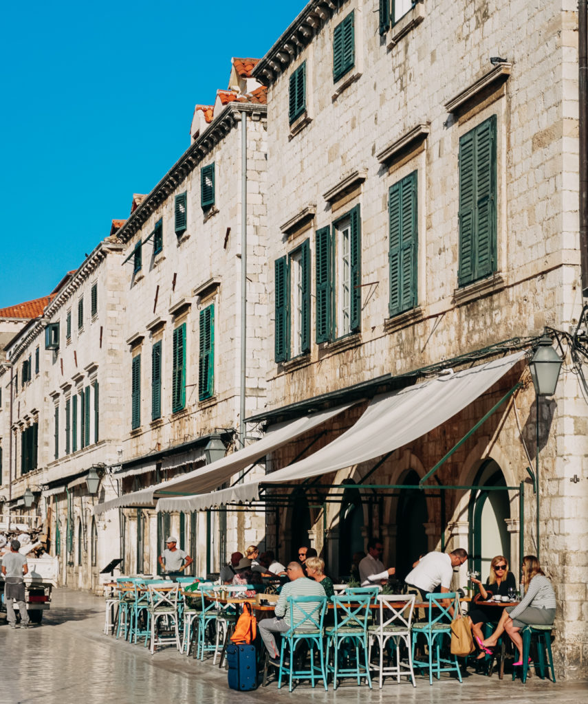 Café on the Stradun in Dubrovnik