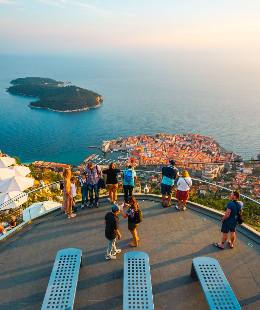 Mount Šrd in Dubrovnik sunset, view from ‘Panorama” Restaurant & Bar